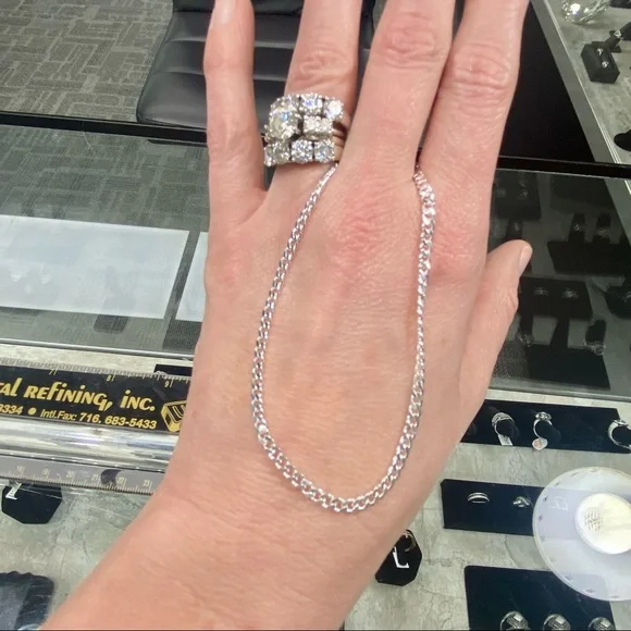 925 Sterling Silver Curb Link Cuban Chain Necklace - Picture 7 of 12